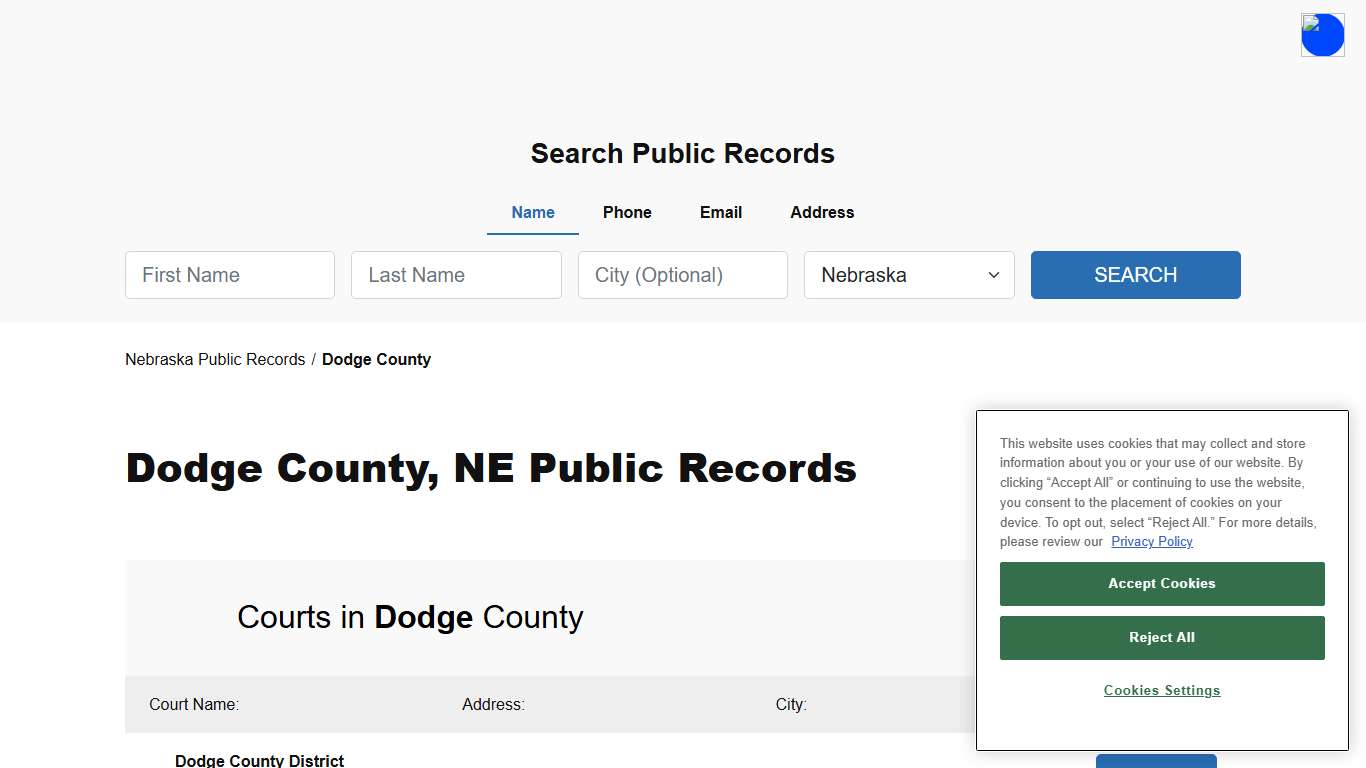 Dodge County, NE Public Court, Arrest and Inmate Records - ThePublicIndex